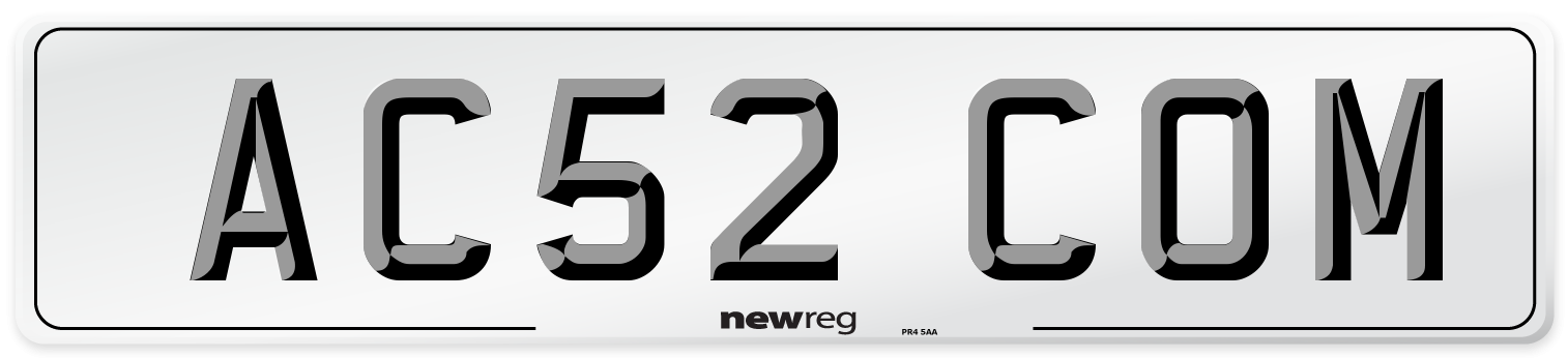 AC52 COM Number Plate from New Reg